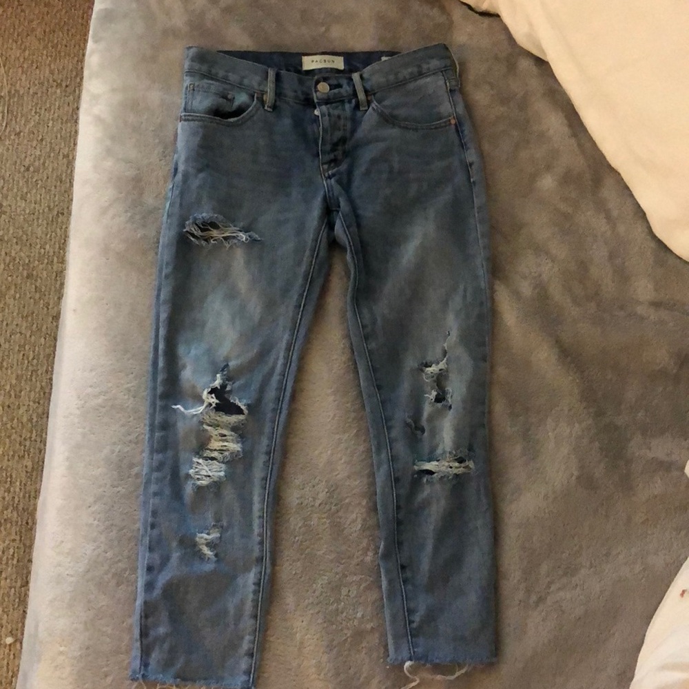 PacSun ripped girlfriend jeans